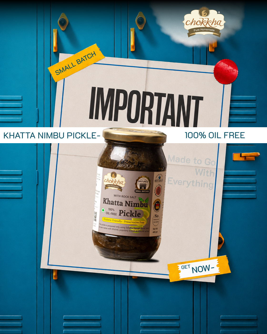 Chokkha Foods Khatta Meetha Pickle Notice